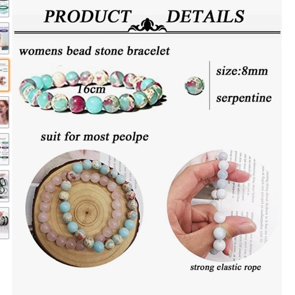 ✨20%off 3+✨NWT 8mm Genuine Power Gemstone Stretch Bracelet ✨Healing Crystal Bead - Picture 4 of 6